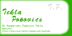 tekla popovics business card